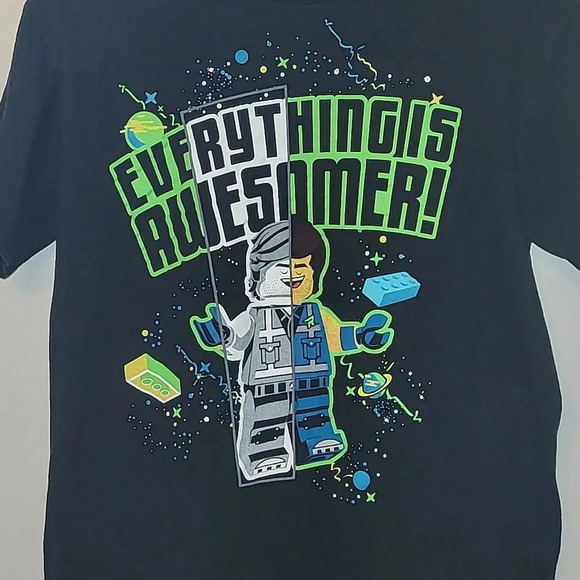 **4/$20 TEES**Lego Lego Movie Everything is Awesome black shirt size 10/12 LOT A - Picture 2 of 5